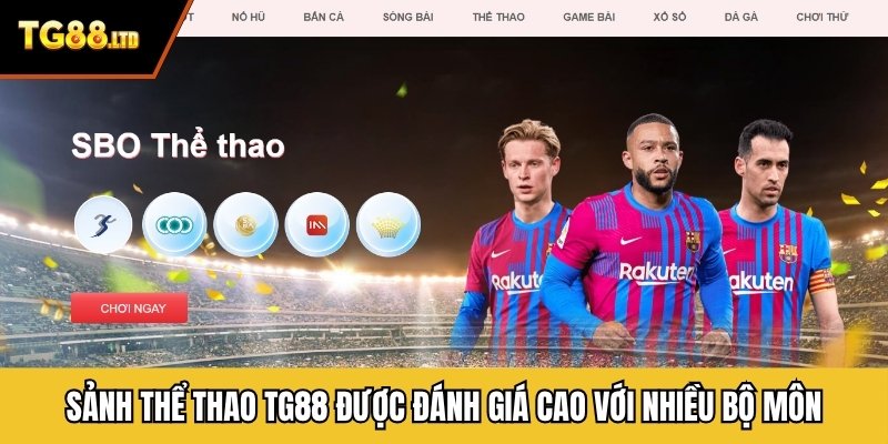 Sảnh thể thao TG88 được đánh giá cao với nhiều bộ môn